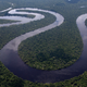 Aerial photo of the Nanay River in the Peruvian Amazon